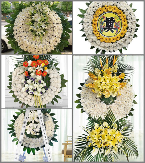 山东青岛莱西市龙水街道门家疃村花圈速递